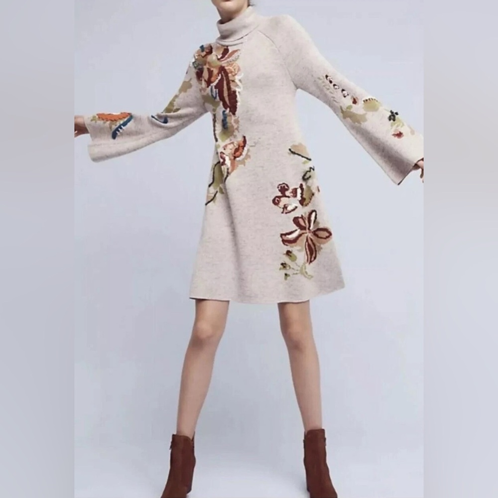 Anthropologie Knitted & Knotted Sweater Dress Size Medium